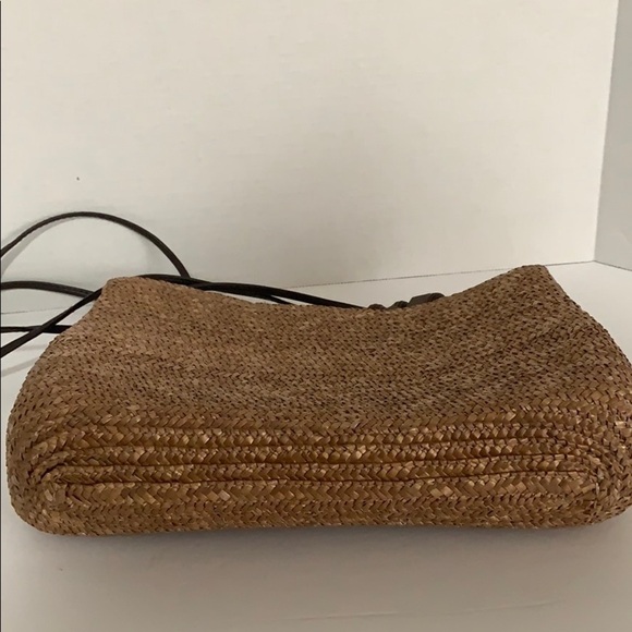 Brown / tan handbag 100% wheat straw weaved - Picture 5 of 8